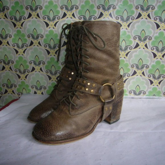 Jeffrey Campbell Taupe Mid Calf Harness Boot - 9.5 - Picture 5 of 6